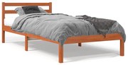 vidaXL Cama sem colchão 100x200 cm pinho maciço castanho-mel