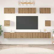 vidaXL Conjunto de Estantes para TV 8 pcs carvalho artisiano