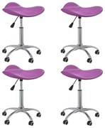 Cadeiras de jantar giratórias 4 pcs couro artificial roxo