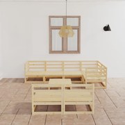 vidaXL 8 pcs conjunto lounge de jardim pinho maciço