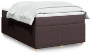 Cama boxspring com colchão 120x190 cm tecido castanho-escuro