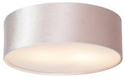 Candeeiro de teto moderno rosa 30 cm com interior dourado - Drum Moderno