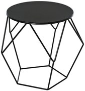 HOMCOM Mesa Apoio Redonda Estilo Moderno Mesa Centro Metal Sala Estar Escritório Compacta 51x51x44 cm Preto Elegante | Aosom Portugal