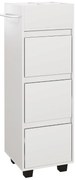 HOMCOM Móvel de armazenamento para banheiro com 4 compartimentos, 3 gavetas e suporte para toalhas, dim. 35 x 30 x 90 cm, branco | Aosom Portugal