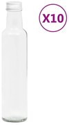 vidaXL Garrafas de vidro pequenas com tampa de rosca 10 pcs 260 ml