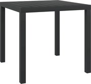 vidaXL Mesa de jardim em alumínio e WPC 80x80x74 cm preto