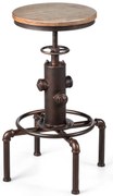 Banco de bar com altura ajustável 59,5-75 cm cadeira de bar feita de madeira e metal