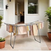 Estendal para roupa dobrável 56,5 x 173 x 96,5 cm cinzento