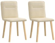 vidaXL Cadeiras de jantar 2 pcs tecido cor creme