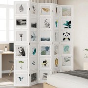 vidaXL Biombo com 5 painéis madeira de paulownia maciça branco