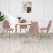 vidaXL Cadeiras de jantar 4 pcs veludo rosa
