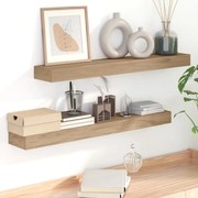 Prateleiras de parede 2 pcs 90x15x4 cm madeira de teca maciça
