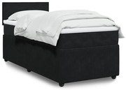 Cama com molas/colchão 100x200 cm veludo preto