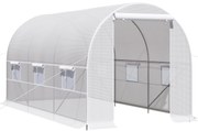 Estufa Tipo Túnel 400x200x200cm Estufa de Jardim com Portas Enroláveis