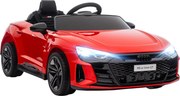 HOMCOM Carro Elétrico AUDI RS E-Tron GT 12V com 2 Motores Controlo Remoto Faróis LED Buzina Música USB 3-5km/h 103x58x41 cm Vermelho | Aosom Portugal