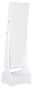 HOMCOM Espelho de joalheiro Armário de joias de pé com luzes LED Gavetas de bloqueio Espelho e dobradiça interior para comédicos 45x36x150cm