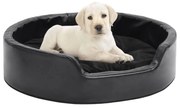 vidaXL Ninho para cães 69x59x19 cm pelúcia/couro artificial preto