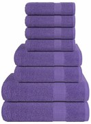 vidaXL 8pcs Conjunto de toalhas FROGN 360 g/m² roxo