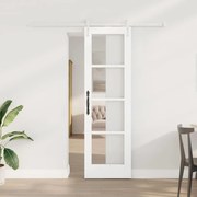 Porta Deslizante vidaXL com Conjunto de Ferragens Branca 61x198.5 cm Madeira Sólida de Pinus