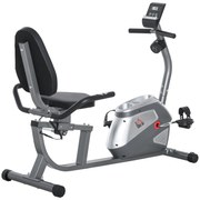 HOMCOM Bicicleta Estática Reclinável Tela LCD Volante 3 kg Resistência Magnética 8 Níveis Conforto Assento Ajustável Ergonomico | Aosom Portugal