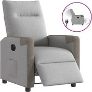 vidaXL Poltrona reclinável elétrica tecido cinzento-nublado