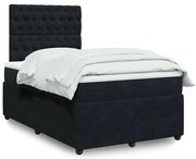 vidaXL Cama boxspring com colchão 120x190 cm veludo preto