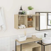 vidaXL Armário parede p/ casa banho derivados madeira carvalho sonoma