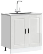 vidaXL Armário base para lavatório "Porto" High Gloss Branco