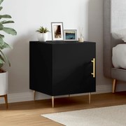 vidaXL Mesa de cabeceira 40x40x50 cm derivados de madeira preto