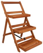 vidaXL Suporte plantas 3 prateleiras 50x63x80 cm madeira acácia maciça