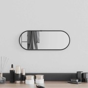 vidaXL Espelho de parede 40x15 cm oval preto