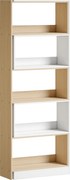 HOMCOM Estante Expansível 5 Níveis Estante para Livros Giratória 350° Largura Ajustável Convertível em L Reta ou Compacta 111,5x23,8x163,7 cm Madeira e Branco | Aosom Portugal