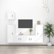 vidaXL Conjunto móveis de TV 5 pcs madeira processada branco