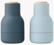 Moinhos de sal e pimenta pequenos com tampa em madeira de faia Bottle Grinder, conjunto de 2