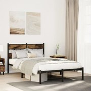 vidaXL Estrutura de cama sem colchão 120x190 cm metal carvalho fumado