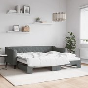 vidaXL Sofá-cama com gavetão 90x190 cm tecido cinzento-escuro