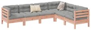 vidaXL 6 pcs conj. sofás jardim c/ almofadões madeira abeto-de-douglas