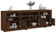 vidaXL Aparador com luzes LED 202x37x67 cm carvalho castanho
