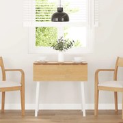 vidaXL Mesa de jantar madeira seringueira maciça branco
