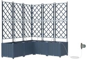 vidaXL Vaso de Jardim 2 pcs Cinzeto 80 x 40 x 143 cm Aço
