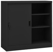 vidaXL Armário escritório c/ porta deslizante 90x40x90cm aço antracite