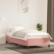 vidaXL Estrutura de cama 90x190 cm veludo rosa