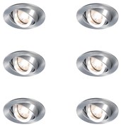 Conjunto de 6 focos embutidos modernos e inclináveis - Club