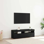 Estante para TV vidaXL com LED Carvalho Preto 120x35x40 cm Madeira de Engenharia