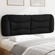 vidaXL Almofadão de cabeceira Hvar 160 cm tecido preto