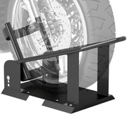HOMCOM Cavalete de Moto Carga 816,5 kg Suporte para Roda Dianteira de Motocicleta Robusto com Altura Ajustável em 3 Níveis para Rodas Ø38,1-53,34 cm Preto