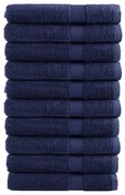 vidaXL Toalhas premium SOLUND 10 pcs 100x200 cm 600 gsm azul-marinho