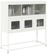 vidaXL Aparador 100,5x39x107 cm aço laminado a frio branco