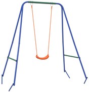 Outsunny Baloiço 2 em 1 com 1 Assento para Crianças 1 Assento para Bebés e Cinto de Segurança 180x160x182 cm Laranja | Aosom Portugal