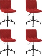 Cadeiras de jantar giratórias 4 pcs veludo vermelho tinto
